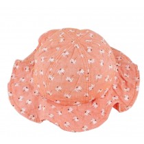 Soft Cotton Baby Sun Hats Dandelion Pattern Sunhat Girls Sun Summer Hat, Orange