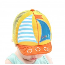 Baby Durable Summer Hat Fashion Mesh Cap Boy Girl Sun Cap Sailboat Cap Yellow