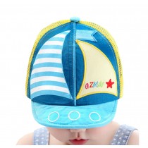 Baby Durable Summer Hat Fashion Mesh Cap Boy Girl Sun Cap Sailboat Cap OceanBlue