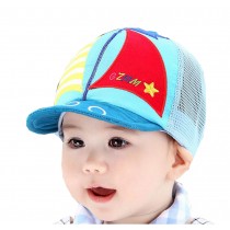 Baby Durable Summer Hat Fashion Mesh Cap Boy Girl Sun Cap Sailboat Cap Sky Blue
