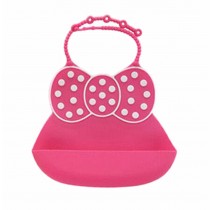 Soft Baby Bib Waterproof With Food Catcher Pocket Colors Bibs Pink