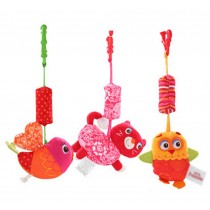 Baby Stroller Hanging Bell Toys Plush Rattles Pendant Crib Toys(Sets Of 3)
