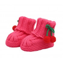 Durable Lovely Winter Baby shoes Warm Cute Pattern Indoor Outdoor Socks Fuchsia