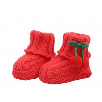 Durable Lovely Winter Baby shoes Warm Cute Cherry Indoor Outdoor Socks Red
