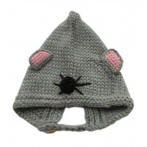 [Mice] Soft Winter Knitted Hat Warm Wool Cap/Hat For 4-24 Months, Grey