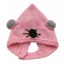 [Mice] Soft Winter Knitted Hat Warm Wool Cap/Hat For 4-24 Months, Pink