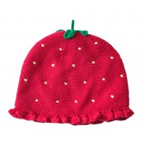 Pretty Strawberry Soft Winter Warm Knitted Wool Cap/Hat For 12-24 Months