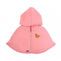 Bear Soft Winter Warm Cape Pretty Design Cloak For 6-24 Months, Pink