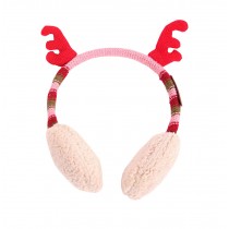 Cute Kids Earmuff with Antler Useful Winter Baby Earflap Keep Warm Multicolor