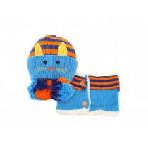 Unique Winter Baby Hat/Cap & Scarf Useful Cute Woolen Baby Hat Set Blue