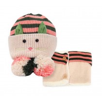 Unique Winter Baby Hat/Cap & Scarf Useful Cute Woolen Baby Hat Set Beige