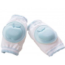 Set of 2 Cotton Mesh  Baby Leg Warmers Knee Pads/Protect-Apple, Blue