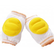 Set of 2 Cotton Mesh  Baby Leg Warmers Knee Pads/Protect-Horizontal, Yellow