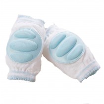 Set of 2 Cotton Mesh  Baby Leg Warmers Knee Pads/Protect-Horizontal, Blue