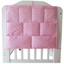 Full Cotton Infant Bed Hang Bag Diaper Bag Hang Bag By the Bed Pink