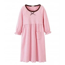 Kids Summer Cotton Nightdress Girls Cute Nightgown [Pink]