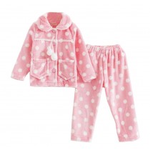 Lovely Dots Warm Autumn And Winter Pajamas Fashion Girls Pajamas
