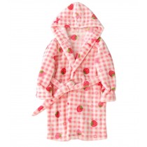Girls Warm Autumn And Winter Nightgown Lovely Strawberry Print Pajamas