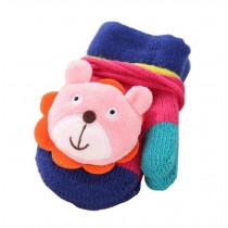 Little Bear - Knit Fingerless Mitten Gloves with String for Baby