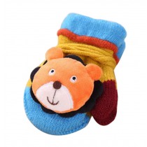 Thick Mittens Winter Baby Girl Boy Cute Bear Warm Knitted Gloves