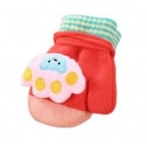 Boys Girls Gloves with String [Footprint] Cartoon Gloves for Winter Gifts