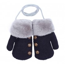 [Black]Lovely Baby Gloves Cold Winter Baby knitting Warm Gloves