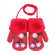 Little Baby Winter Knitting Gloves Warm Gloves In Red