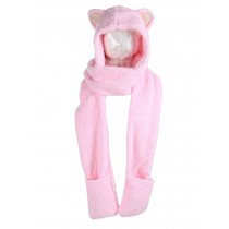 Pink Color Children Panda Design Scarf Winter scarf