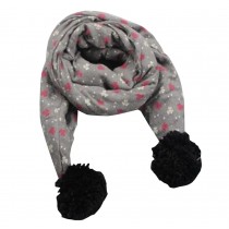 Floral Hairball Children Knitting Scarf Winter Scarf