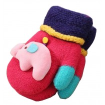 [Elephant Rose] Cute Knitted Baby Gloves Kids Warm Winter Gloves