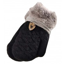[Black] Lovely Knitted Baby Gloves Kids Warm Winter Gloves