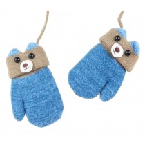 [Blue] Knitted Baby Gloves Warm Winter Gloves for Kids