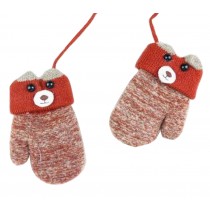 [Red] Lovely Knitted Baby Gloves Warm Winter Gloves for Kids