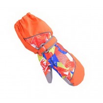Warm Baby Gloves Waterproof Outdoor Ski Baby Hanging Mittens [Orange Mitten]