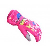 Warm Baby Gloves Waterproof Outdoor Ski Baby Hanging Mittens [Pink Gloves]