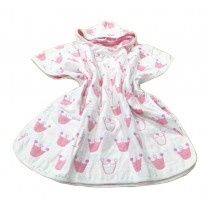Lovely Baby Hooded Bath Towel Kids Cloak Bath Towel Bathrobe Crown Pink