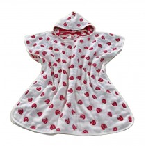 Soft Cotton Baby Hooded Bath Towel Cloak Bathrobe for Kids Strawberry
