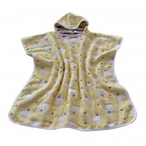 Soft Baby Hooded Bath Towel Cloak Bathrobe for Kids Alpaca Yellow