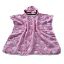 Soft Baby Hooded Bath Towel Cloak Bathrobe for Kids Alpaca