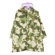 Children Raincoat Kids Rainwear Rain Jacket For Student Camouflage Green