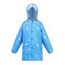 Cute Children Raincoat Kids Rainwear Rain Jacket For Student Rabbit Blue