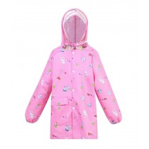 Cute Children Raincoat Kids Rainwear Rain Jacket For Student Rabbit Pink