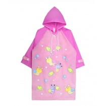 Cute Children Raincoat Kids Rainwear Student Rain Jacket Pink
