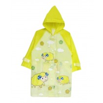 Cute Children Raincoat Kids Rainwear Student Rain Jacket Sheep Yellow