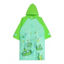 Cute Children Raincoat Kids Rainwear Student Rain Jacket Green