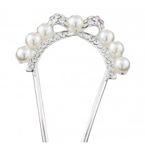 Elegant U-shaped Hairpin Hair Stick Pearl Hair Pin Bride Headdress Bow