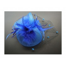 Blue Girl Hat Party Styling Accessories Hair Barrettes Flower Wedding Styling