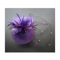 Purple Girl Hat Party Styling Accessorie Wedding Hair Clips Elegant Hair Curlers