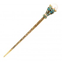 Pearl Stick Hairpin Hair Ornaments Hair Clip Headwear Crown Blue