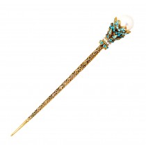 Pearl Stick Hairpin Hair Ornaments Hair Clip Headwear Crown Blue